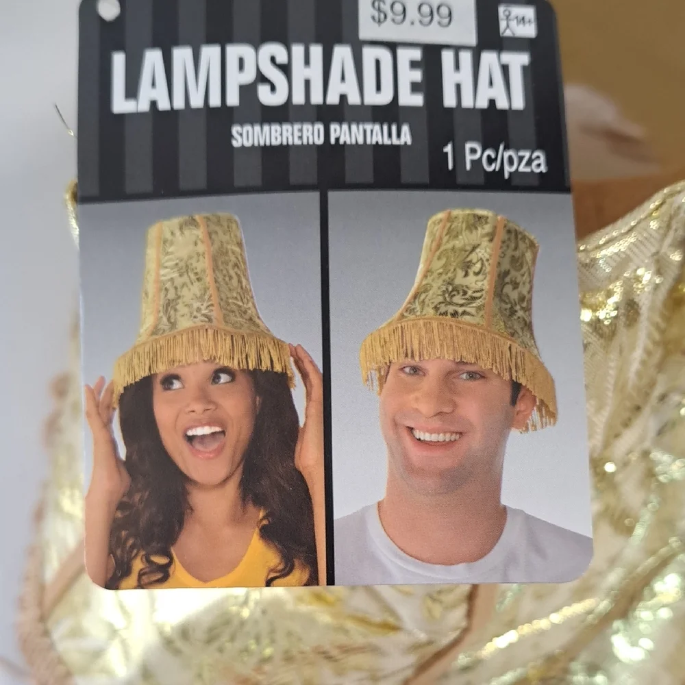 LOFT Shimmering Gold Party Hat and Mustache
